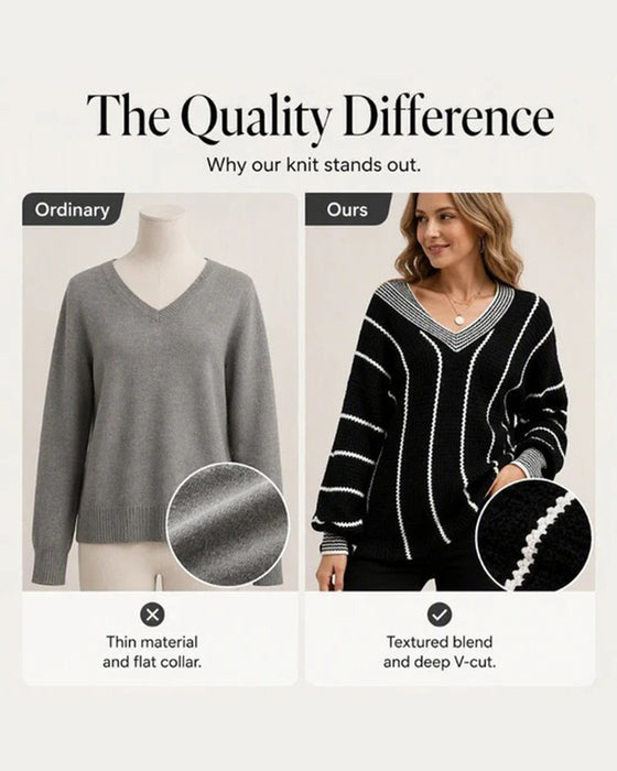 Pullover Genser Avslappnet Loose Fit Stripe