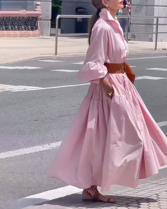 Helskjørt kjole i ensfarget jakkeslag