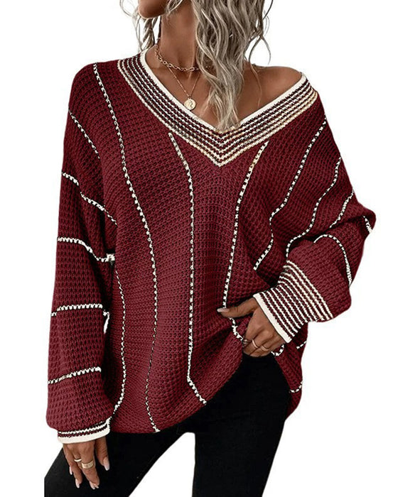 Pullover Genser Avslappnet Loose Fit Stripe