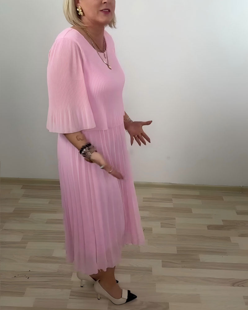 Kjole Plissert Mellomlang Erm