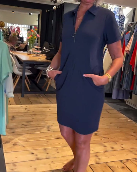 Kjole Krageblad Glidelås