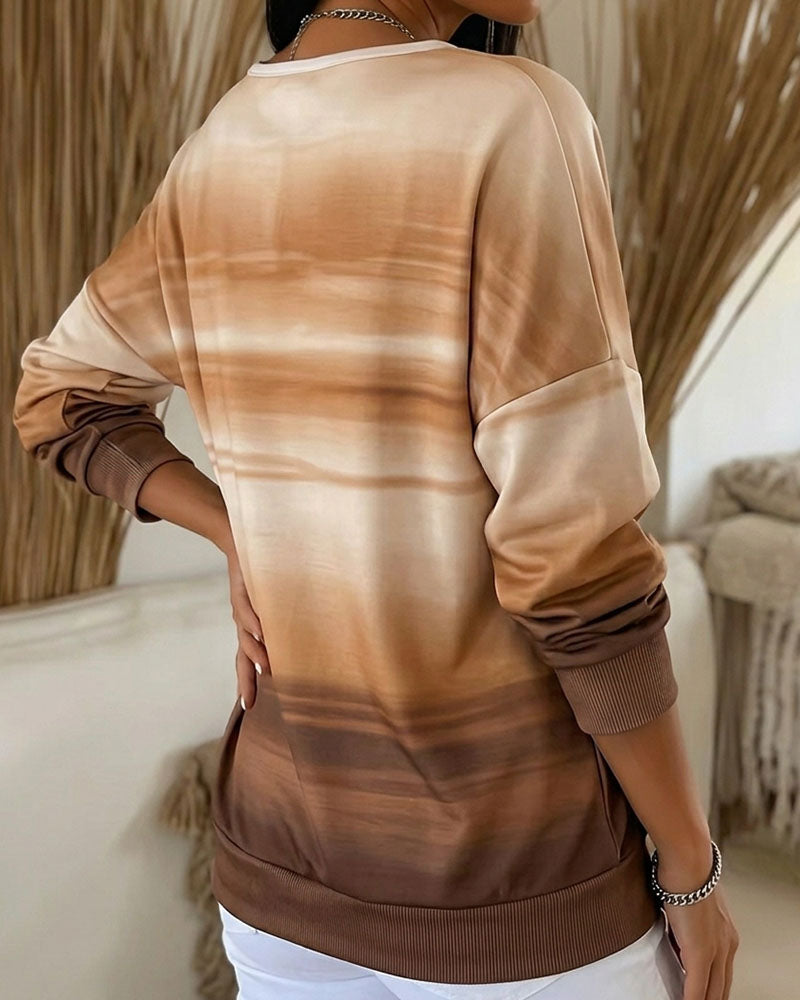 Sweatshirts V-Hals Lang Erme Ombre