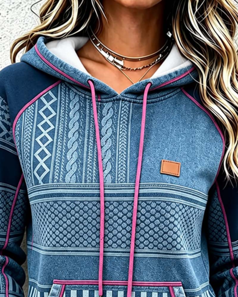 Hoodie Hetter Lang Erme Avslappet