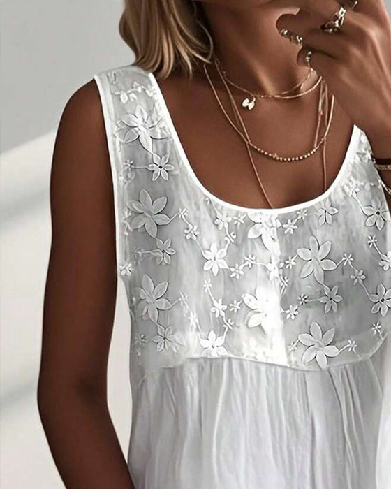 Tank Top U-Hals Ermeløs Solid