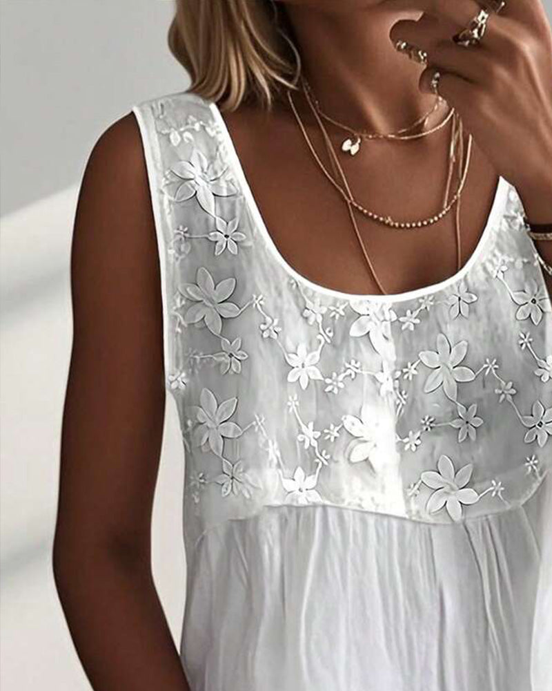 Tank Top U-Hals Ermeløs Solid
