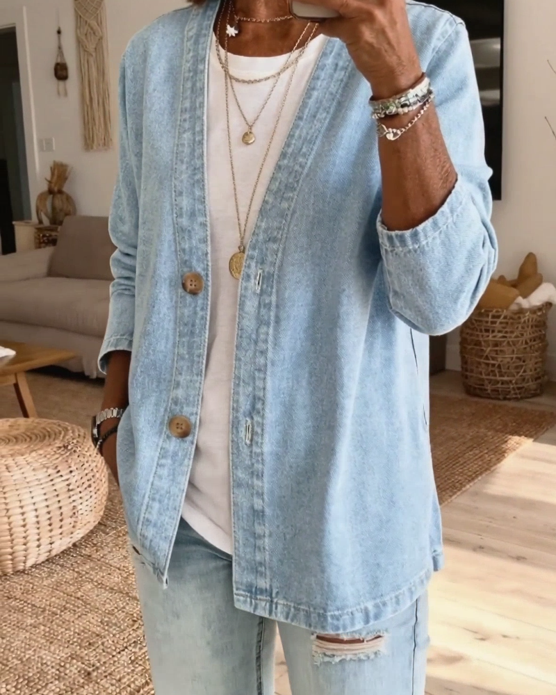 Kappa Denim V-Hals Kofta