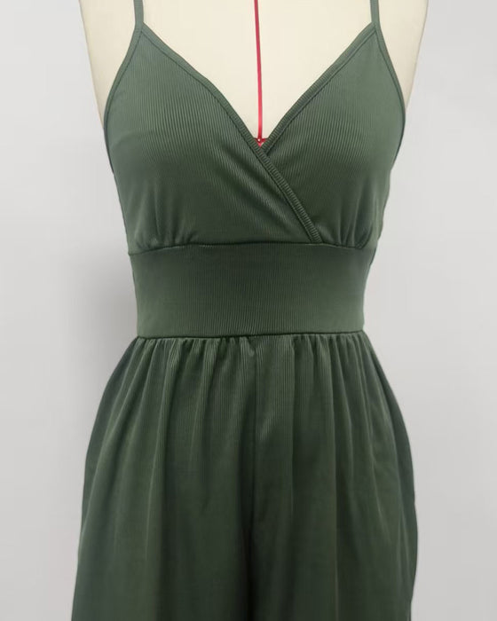 Ensfarget Uformell Jumpsuit