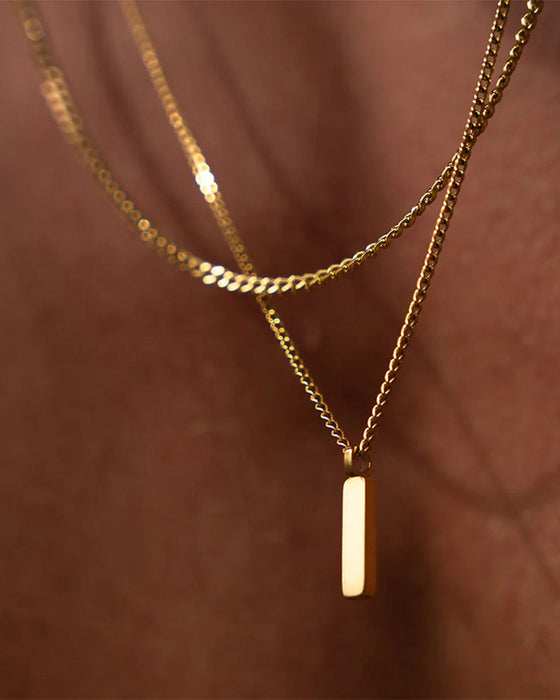 Minimal Pendant Halskjede Duo