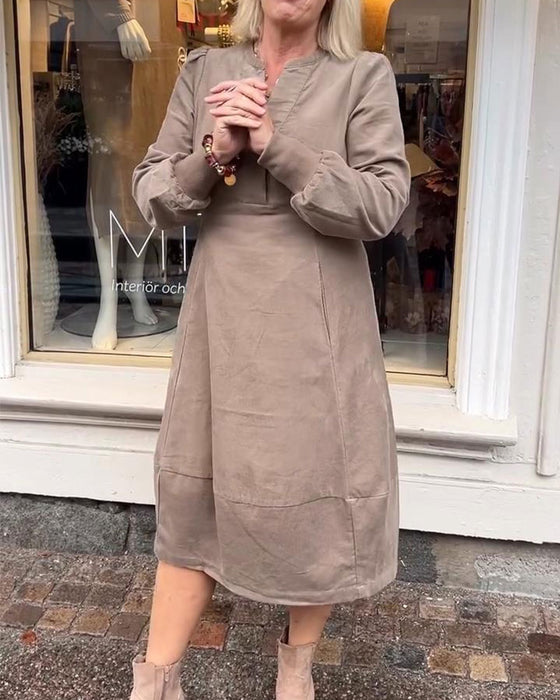 Kjole tilfeldig retro langermet