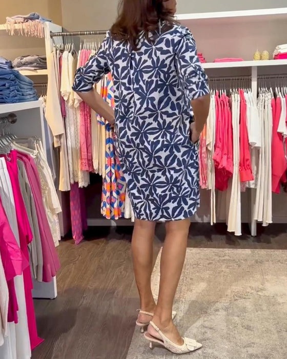 Casual kjole med trykt og over kneet