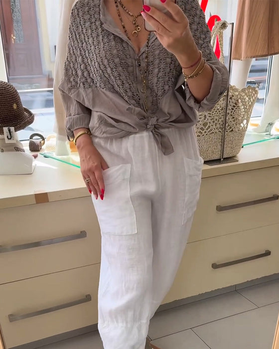 Bluse Med Knapp Og Flaggermuserme