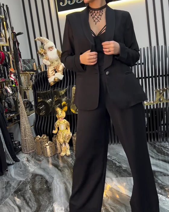 Frakk Stilig Ensfarget Jakkeslag