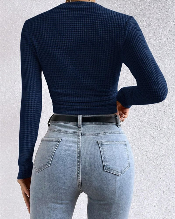 Topp Slim Fit Allsidig Lang Erme