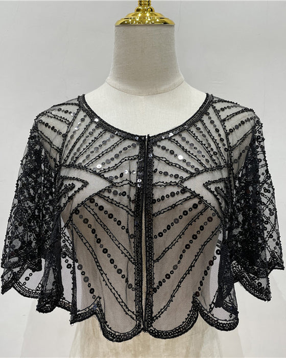 Sjal Vintage Blonder med Perler