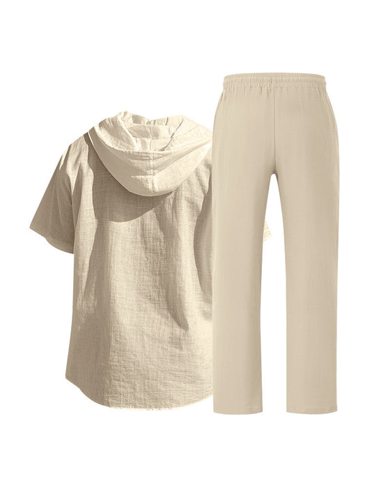 Herre Lettvekt Hette Todelt Sett For Sommer Casual Bruk