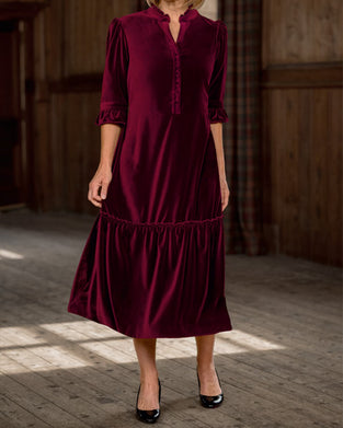 Kjole Rysjekrage Fløyel A-linje