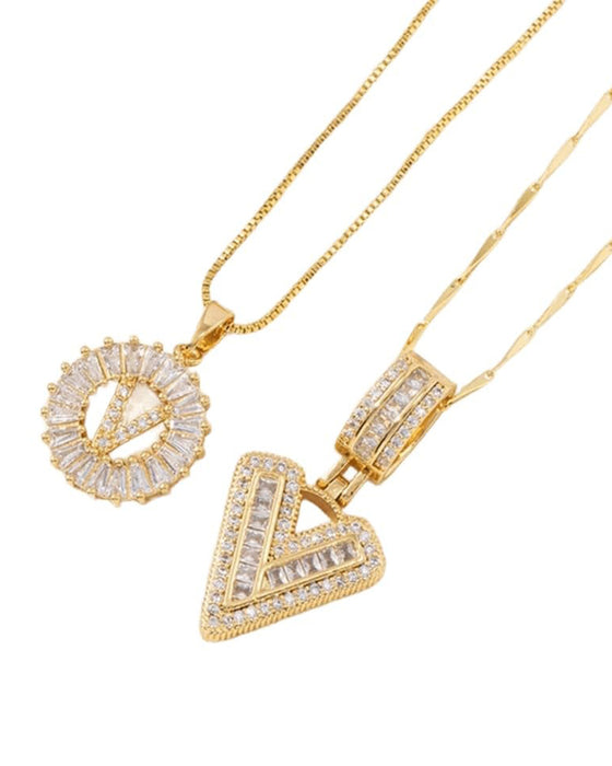 Halskjeder Initial Bokstav Anheng 2 Pakke