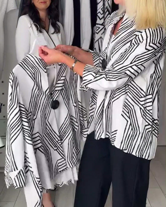 Plissert topp med kontrasttrykk