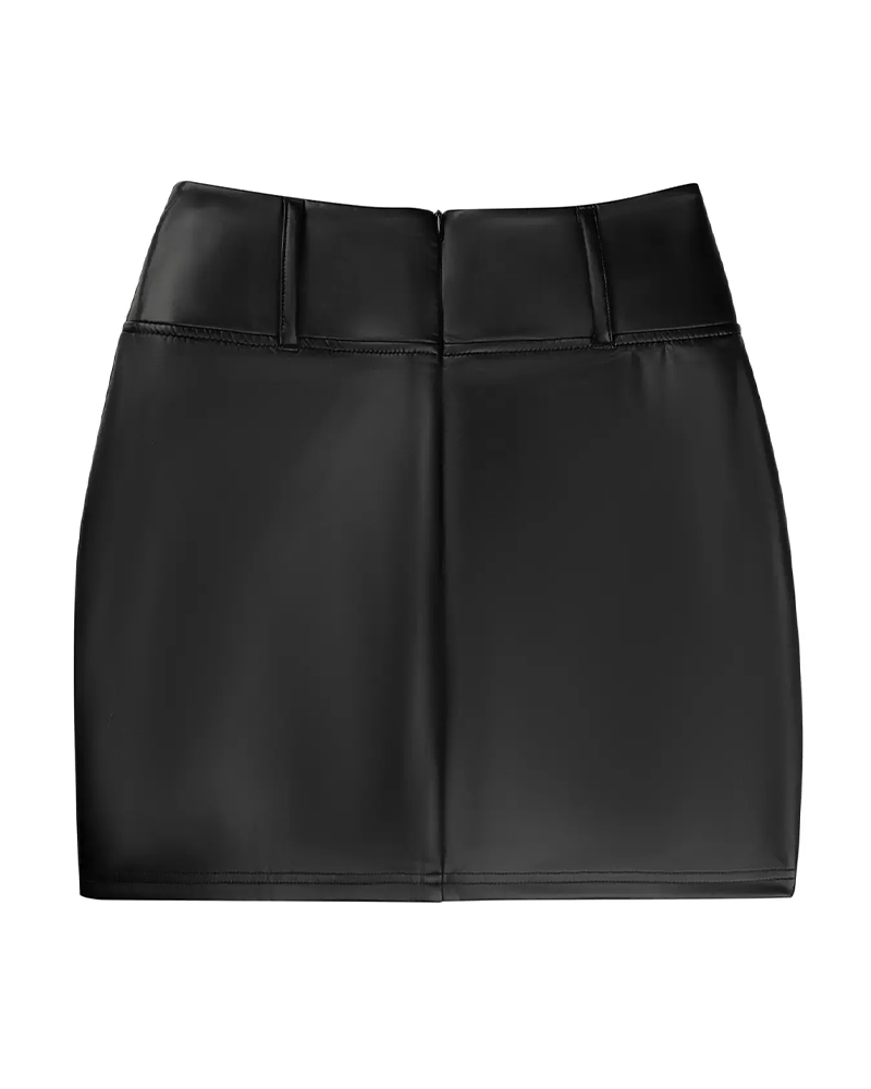 Skjørt Blonde Patchwork Bodycon PU