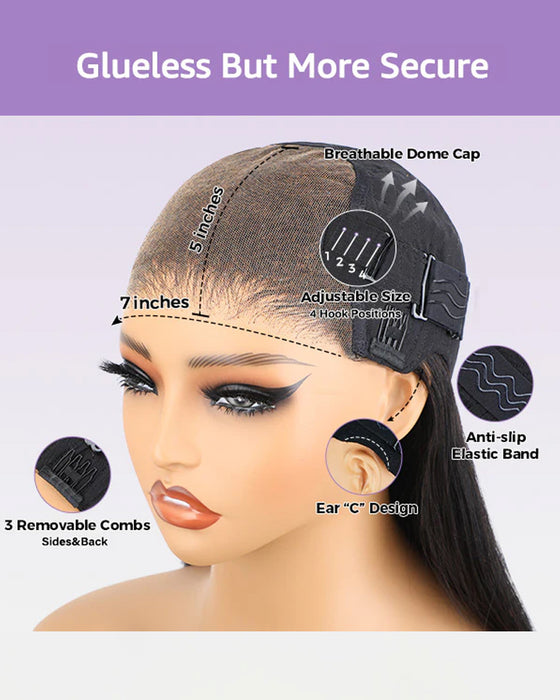 Silkeaktig Rett Lett Brukbar Glueless Parykker