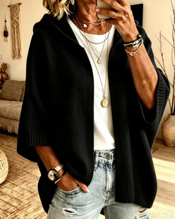 Cardigan 3/4 Erme Hette Casual
