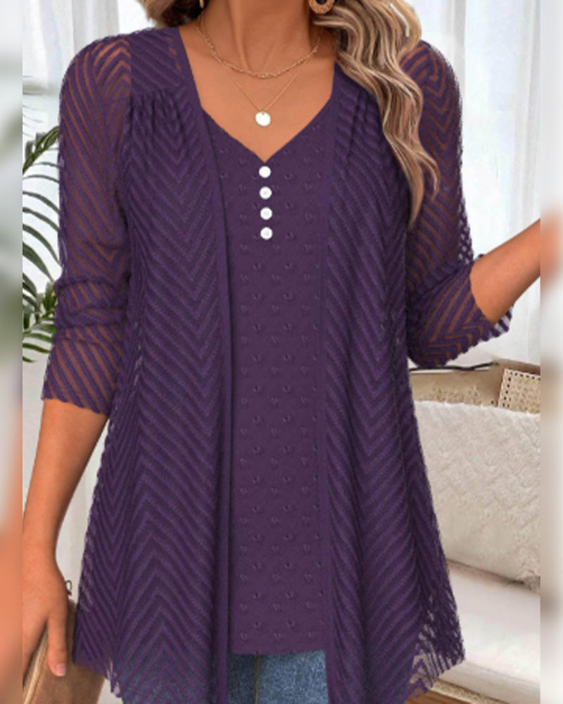 Topp 3d-Blomsterprint To-Delt