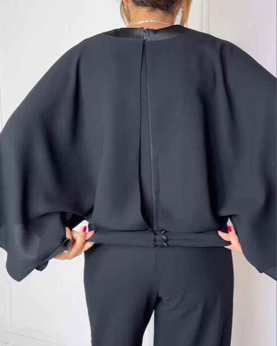 Bluse V-Hals Elegant Butterfly Erme