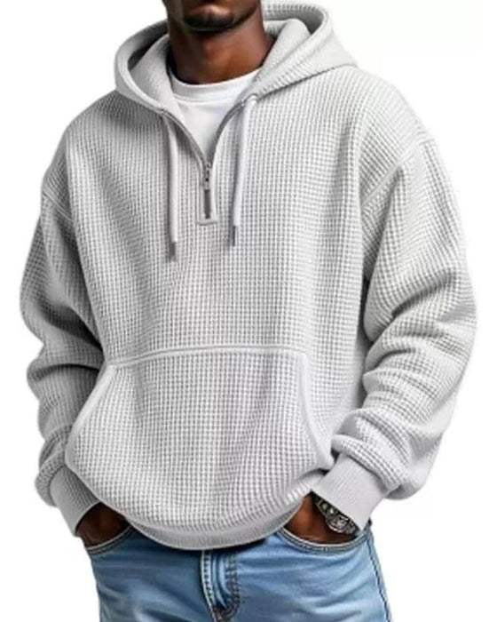 Hoodie Herre Solid Glidelås Pullover