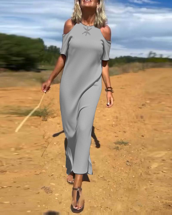 Kjole Fashion Casual Skulderfri Smal