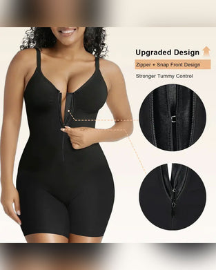 Shapewear for Kvinner Magekontroll Bodysuit Glidelås Komfort Ultra Stretch Stoff