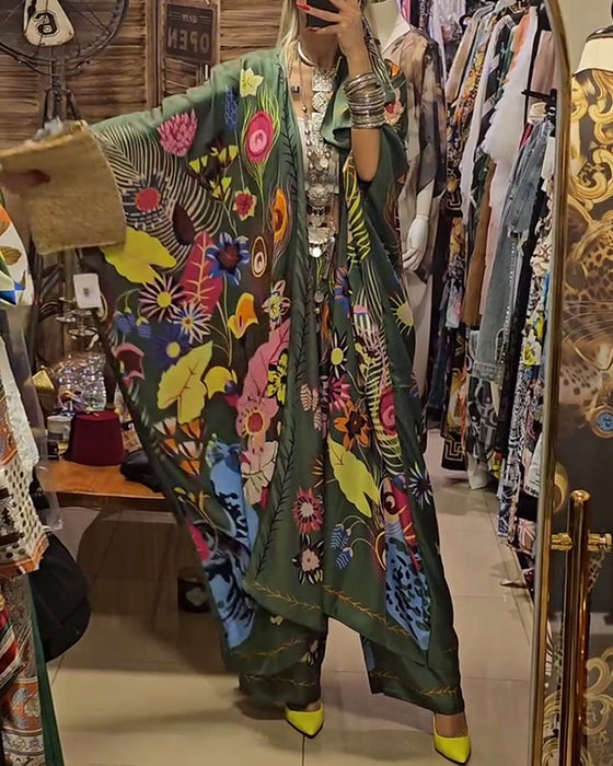 Kimono-trykk tilfeldig todelt sett
