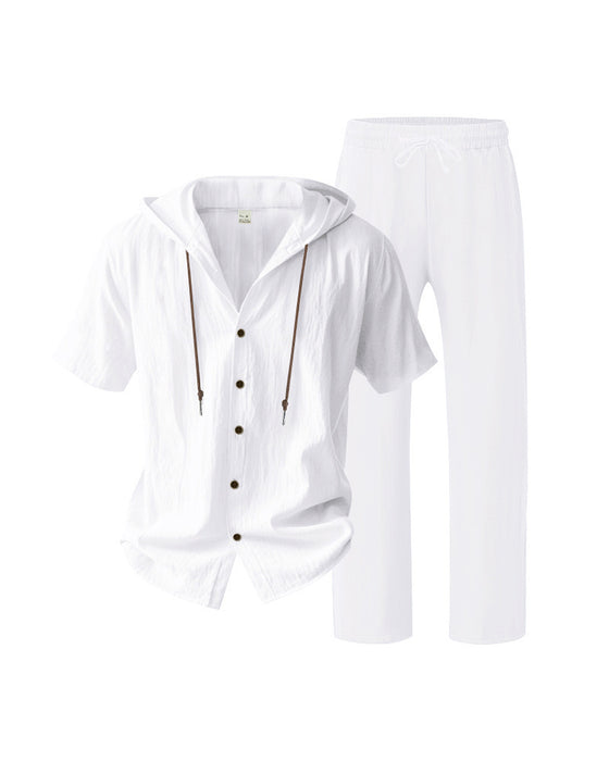 Herre Lettvekt Hette Todelt Sett For Sommer Casual Bruk