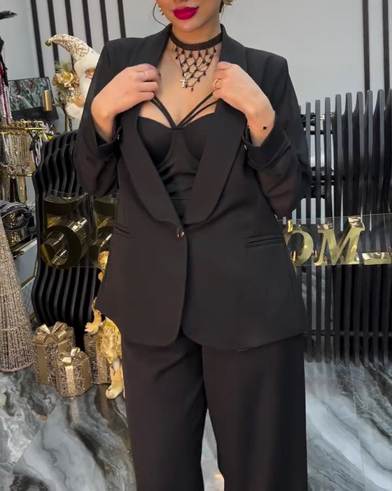 Frakk Stilig Ensfarget Jakkeslag