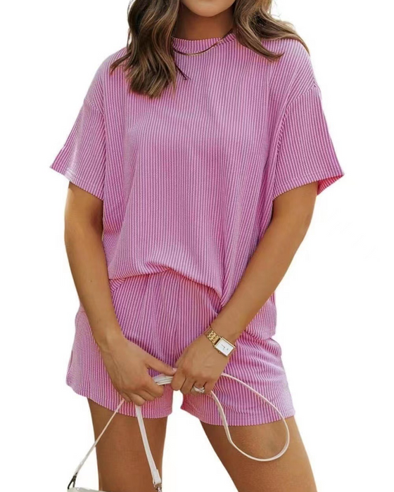 Dress Stilig Stripete Rund Hals
