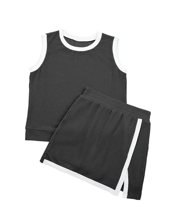Sett Stripet Delt Beskyttende Tanktopp