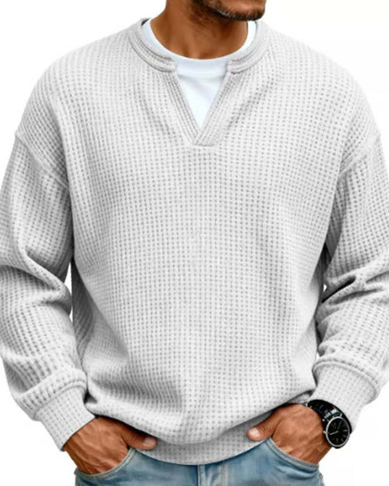 Sweatshirt Herre Rund Hals Falsk Lagdelt
