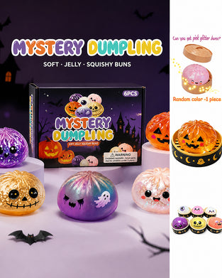 Halloween-Sett Med Søte Skumle Spøkelse-Maruko-Myke Klemmeleker, Miniatyr Bærbar Stressleke, Sensoriske Produkter For Halloween-Ting, Påfyll Til Festgodsposer & Minigaver