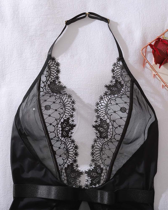 Gjennomsiktig Ryggfri One-Piece Undertøy Med Utskjæringer