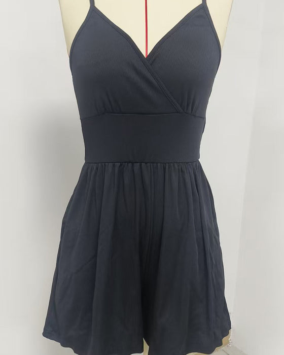 Ensfarget Uformell Jumpsuit