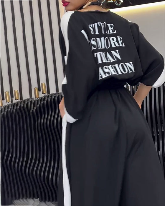 Dress V-Hals Uregelmessig Løse Bukser