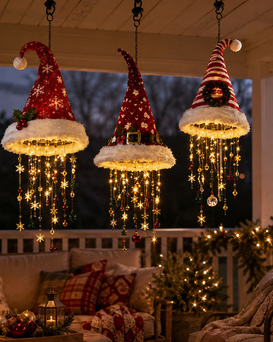 🎅 Opplyst Julenisselue Hengende Lysekrone🎄