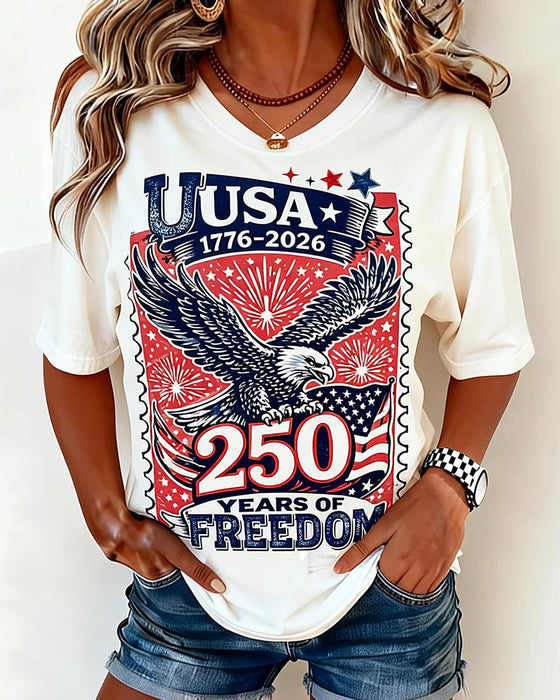 T-Skjorte Crew Neck Eagle Print