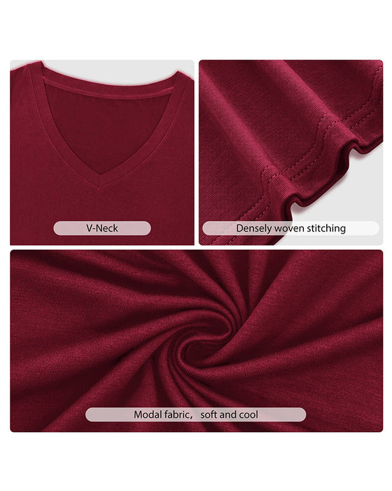 T-Shirt Uregelmessig V-Hals Casual