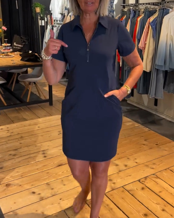 Kjole Krageblad Glidelås