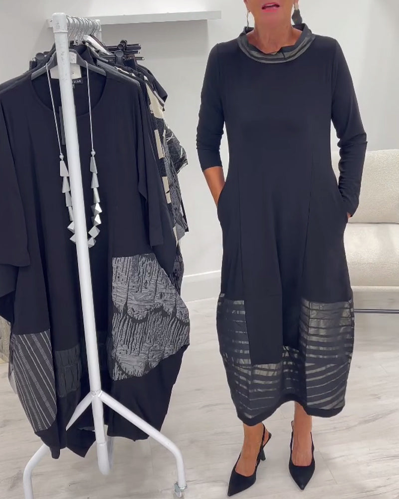 Stilfull Helfarget Kjole Med Sømføyning