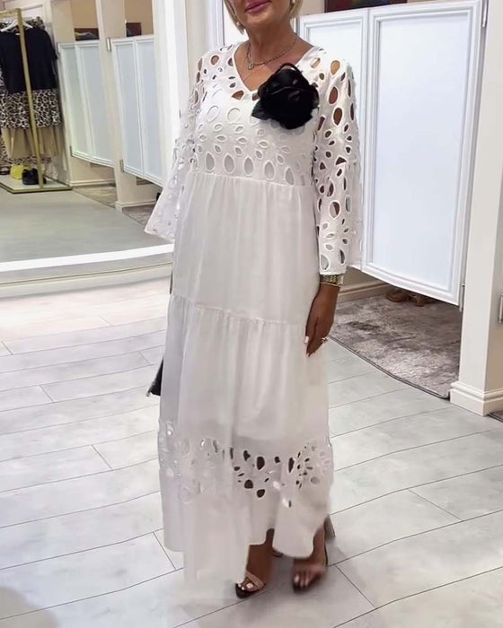 Kjole elegant ensfarget blonder hull