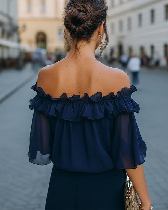 Bluse Elegant Off-Shoulder Rysj