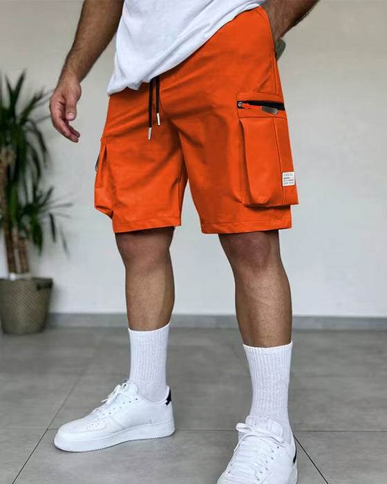 Herrer Bukse Ensfarget Loose Fit Kort Cargo