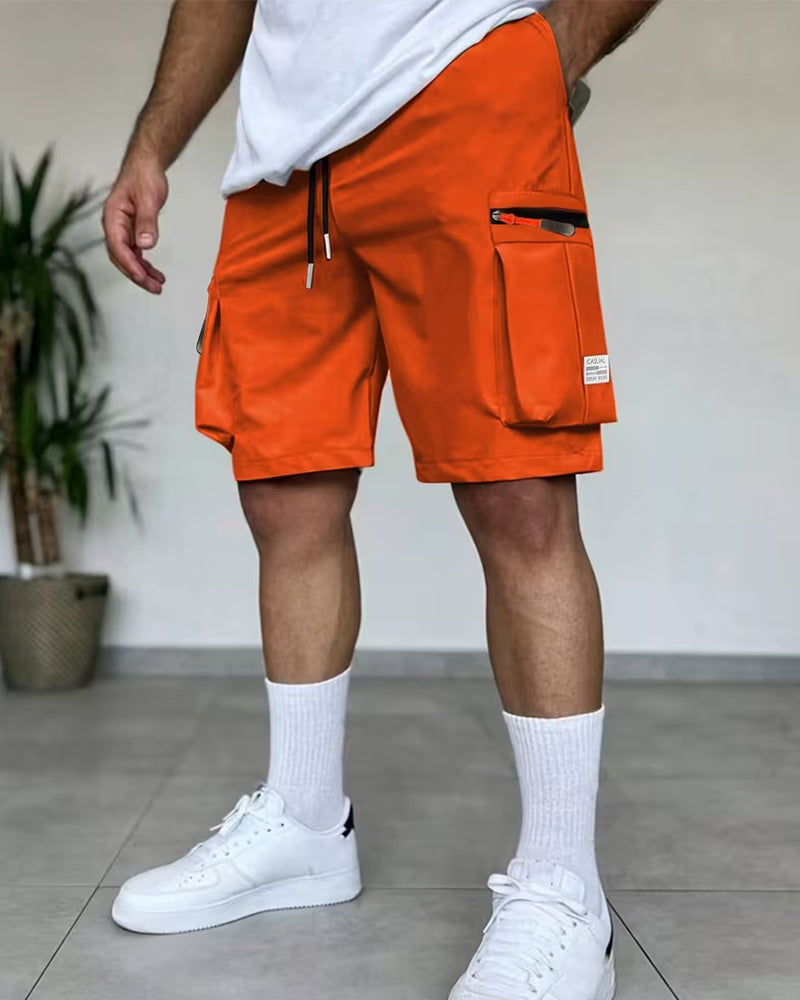 Herrer Bukse Ensfarget Loose Fit Kort Cargo