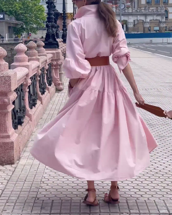 Helskjørt kjole i ensfarget jakkeslag